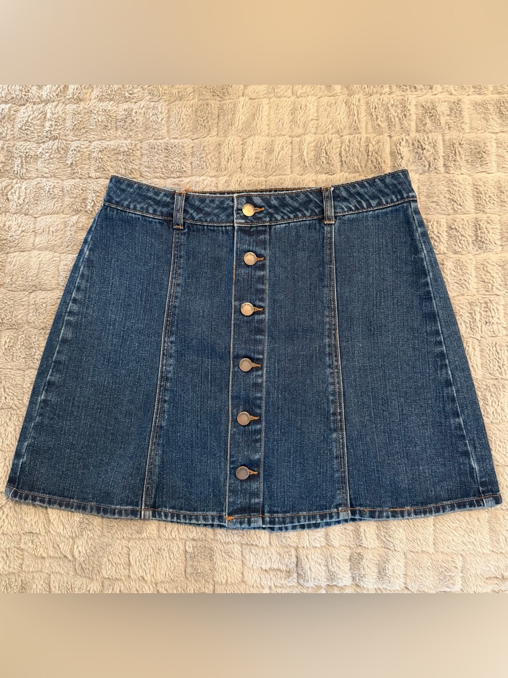 Life in Progress Button-Front A-Line Denim Skirt Size Large
